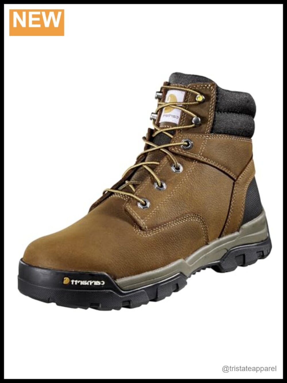 Mens 6-Inch Work Boots Waterproof Insite Arch Support Soft Toe